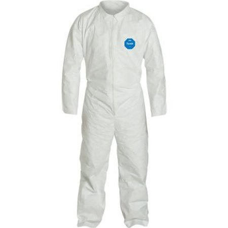 DUPONT DuPont Tyvek 400, Coverall, Serged Seams, Open Wrist & Ankles, White, MD, 25/Qty TY120SWHMD002500